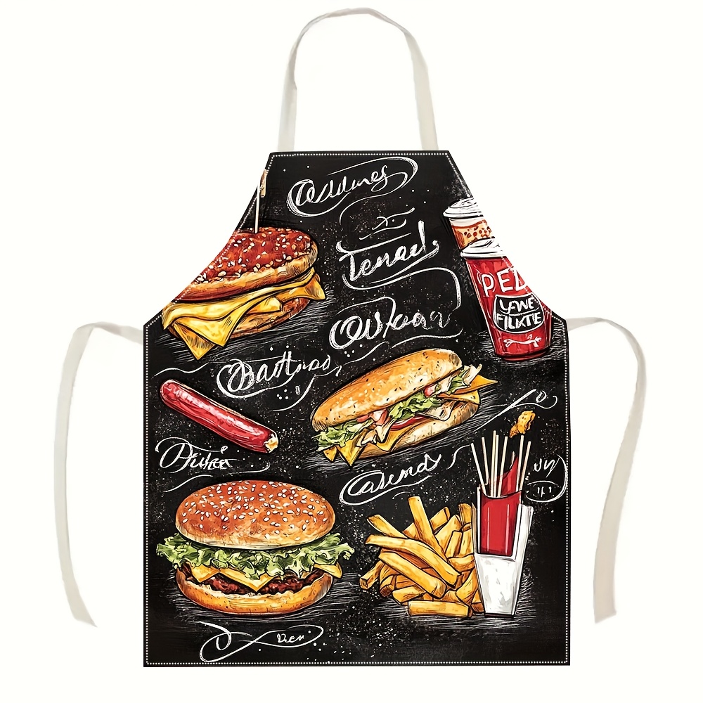 Home Cooking Fast Foods - 1 Buah Celemek Grafiti Burger Makanan