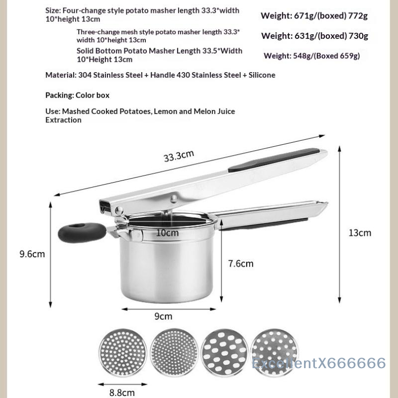 Home Cooking Food - Alat Penghancur Kentang Stainless Steel Berkualitas