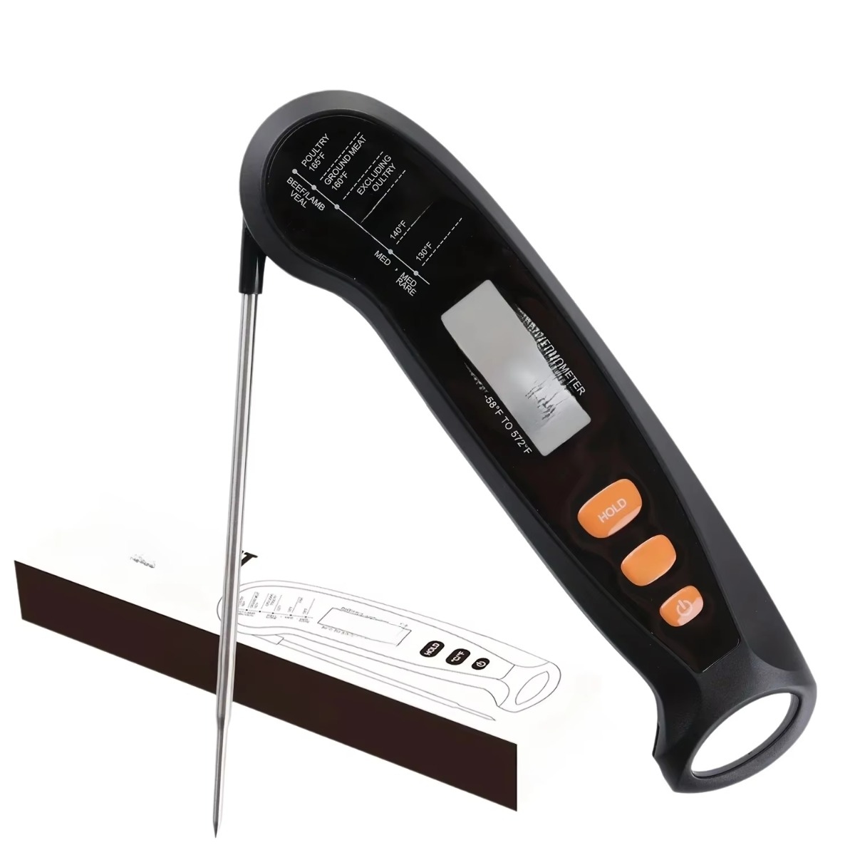 Home Cooking Fast Foods - Termometer Makanan Digital untuk Dapur, Cepat,